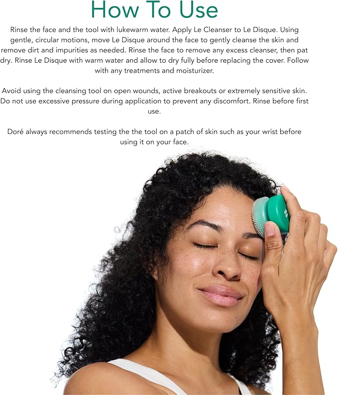 Dore Le Disque Silicone Facial Cleansing Tool – Gentle Exfoliating & Massaging Skincare Accessory – Soft Design for Daily Face Care & Product Absorption