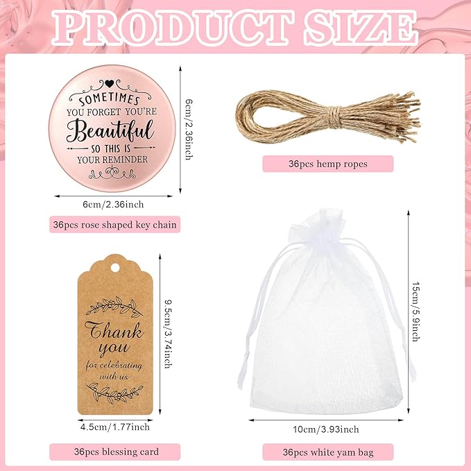 Tatuo 24 Set Sometimes You Forget Your Beautiful Compact Mirror Bulk Inspirational Appreciation Gifts for Women Pocket Makeup Mirrors for Mom Bachelorette Bridal Party Souvenir Gifts