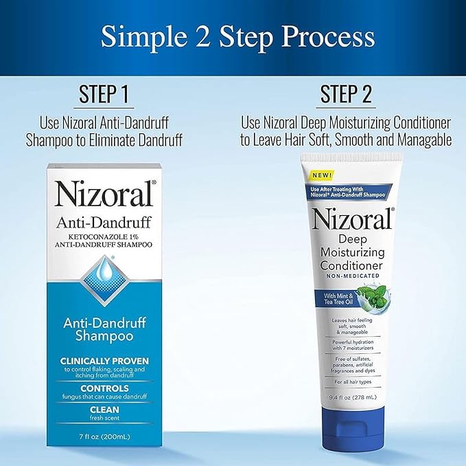 Nizoral Anti-Dandruff Shampoo, 7 Oz + Deep Moisturizing Conditioner, 9.4 Oz Bundle