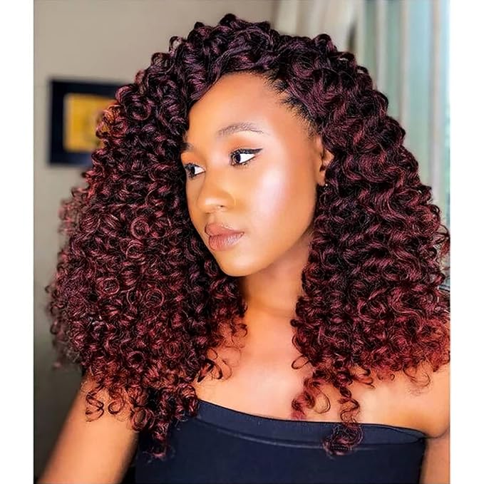 8 Packs Ocean Wave Crochet Hair Water Wave Crochet Braids for Women 12 Inch Short Curly Crochet Hair Beach Curl Deep Twist Crochet Braids Synthetic Braiding Hair Extensions (12 Inch, T1B/Bug#)