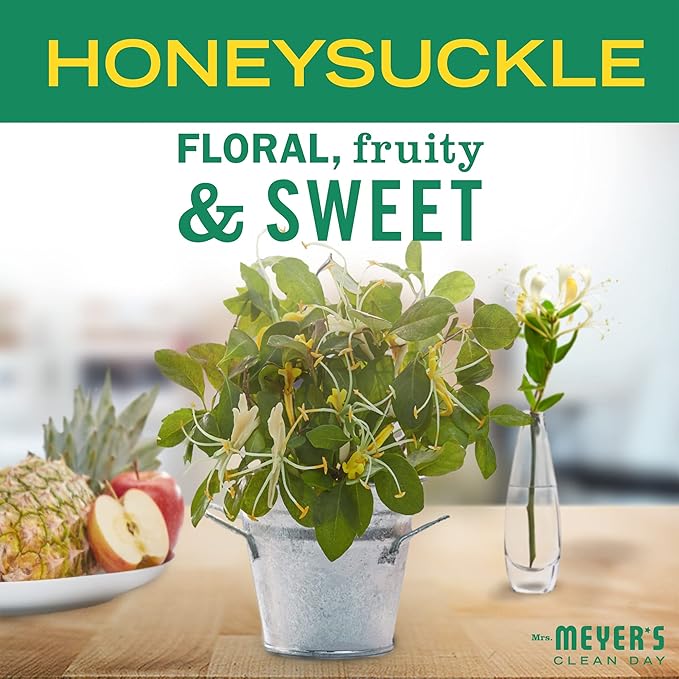 MRS. MEYER'S CLEAN DAY Hand Soap, Made with Essential Oils, Biodegradable Formula, Honeysuckle, 12.5 fl. oz - Pack of 3