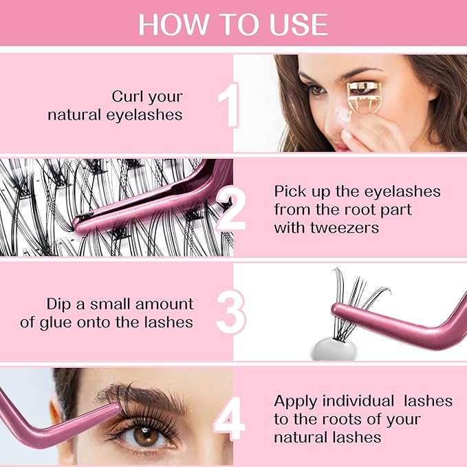 280 Pcs Individual Lashes 20D-D-0.10-9-16mix Cluster Lashes 20D C D Curl Wispy Lashes Bottom Lashes DIY Lashes At Home (20D-D-0.10-9-16mix)