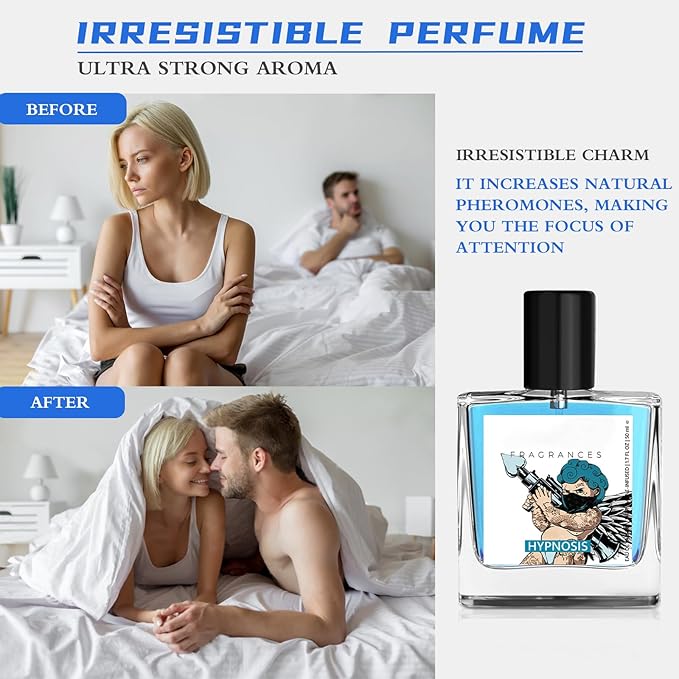 Pheromone Cologne for Men, Hypnosis 2.0 Cologne for Men, Natural Herbal Formula-Long Lasting Scent, Enhance Attraction, Pheromone Perfume, Men's Fragrances, Gift for Father, Boy Friend and Husband