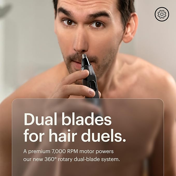 MANSCAPED® Weed Whacker® 2.0 Electric Nose & Ear Hair Trimmer – 7,000 RPM Precision Tool with Rechargeable Battery, Wet/Dry, Easy to Clean, Improved Stainless Steel Replaceable Blade