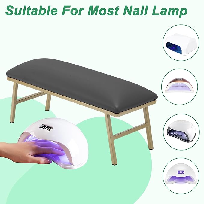 VOCOSTE 1 Set Arm Rest for Nails Tech, Non-Slip Nail Arm Rest, Manicure Hand Rest with Nail Table Mat, Hand Rest for Nails Tech, Nail Hand Rest, Black