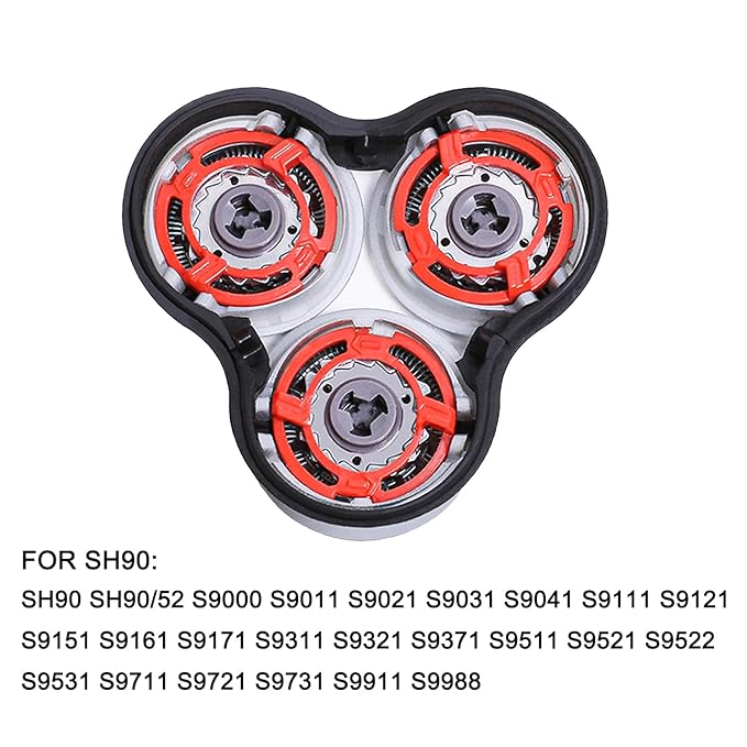 SH90 Replacement Shaver Heads Compatible with Philips Norelco Series 9000, Replacement Blades Compatible with Philips Electric Shaving Series 9000 and Series 8000 (Includes Base)