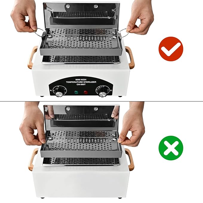 High Temperature Metal Tool Cleaning Box, 110V 300W 1.5L with Timer Manicure Pedicure SPA Salon Barber Equipment for Sundry Beauty Hair Nail Metal Tools with Handle