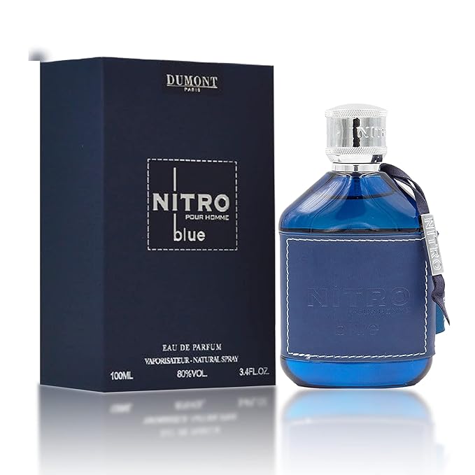 NITRO BLUE - 3.4oz - Eau De Parfum - Men’s Perfume with Fruity, Floral, Woody & Masculine Fragrance - Long Lasting Cologne Mist & Body Spray - for Him