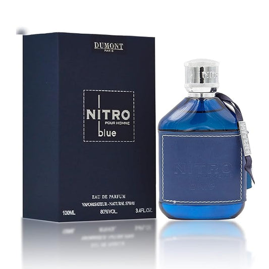 NITRO BLUE - 3.4oz - Eau De Parfum - Men’s Perfume with Fruity, Floral, Woody & Masculine Fragrance - Long Lasting Cologne Mist & Body Spray - for Him
