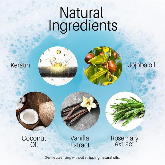 Amino Acid Shampoo and Conditioner Set for All Hair Types | Nourishing Amino Acid Hair Shampoo with Vitamin E & Jojoba Oil for Frizz Control & Shine Moisturizing Amino Acid Conditioner - 16 fl oz each