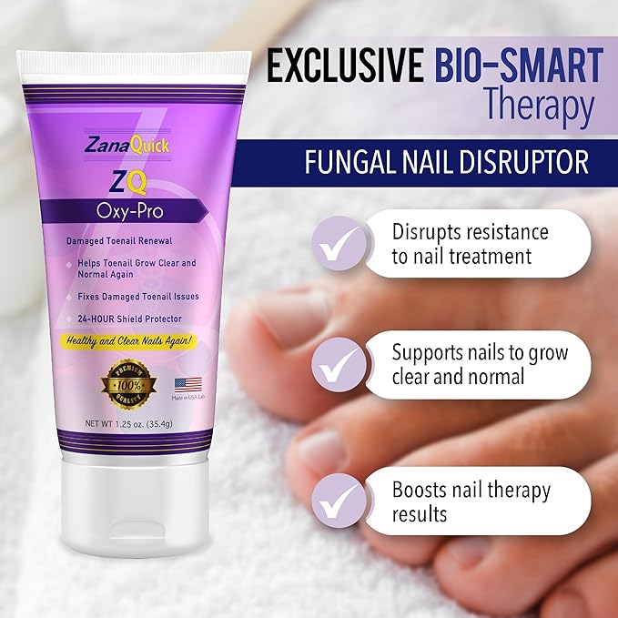 2 Step Toenail Fungus Treatment - Extra Strength Damaged Nail Solution With Renewal Drops and Disruptor - Repair Strategy Kit for Discolored Brittle Nails
