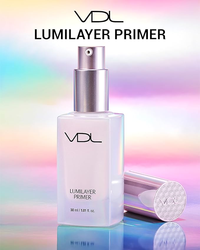 VDL Lumilayer Primer (Glowy Finish, 1.01fl oz) - Illuminating Pearl Makeup Base for Glowing Skin. Korean Makeup. Hydrating Radiance