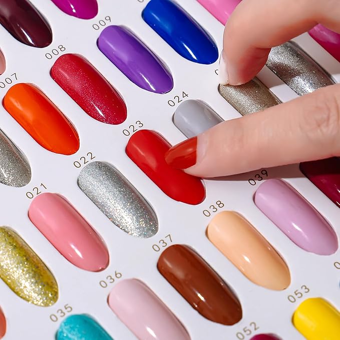 Acycion2A 308 nail display chart with 360 false nail tips (Silver)