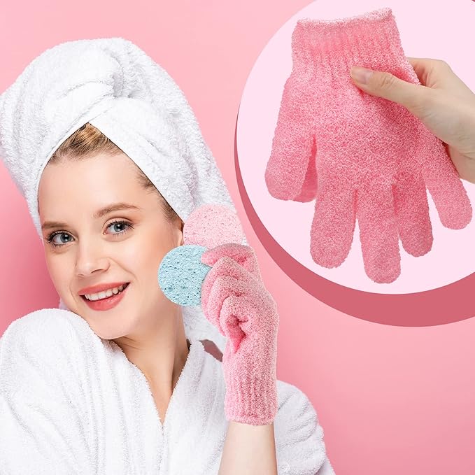 150 Pcs Exfoliating Gloves Bulk for Body Double Sided Exfoliating Shower Gloves for Women Nylon Colorful Bath Gloves Exfoliating Body Scrubber Mitt for Beauty Spa Massage Shower Body Scrubber