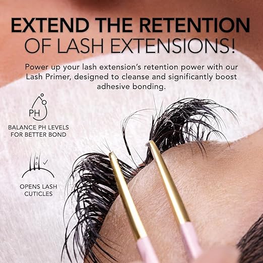 KIARA SKY LASH Lash Primer for Eyelash Extensions with Dropper | Odorless Pre-treatment Infused with Vitamin E | Remove Oils & Proteins | Increase Adhesive Bonding Power | Professional Use Only 15ml