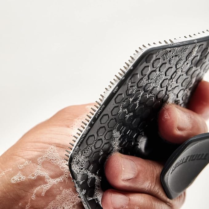 Tooletries - Body Scrubber & Hook - Premium Silicone Scrub for Cleaning, Exfoliating and Invigorating Your Skin - Shower Accessories - Durable & Long Lasting Body Wash Scrubber for Men