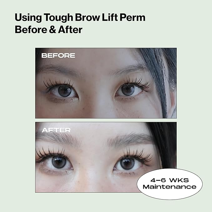 ENTROPY MAKEUP Tough Brow Lift Perm Kit, At-Home DIY Brow Lamination Kit for Fuller, Defined Eyebrows, Long-Lasting, Up to 6 Weeks, Hypoallergenic, Beginner-Friendly, Professional Results, 0.88 Oz