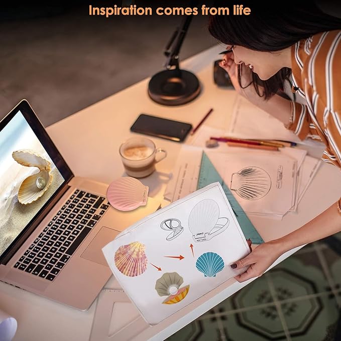 Compact Mirror, Travel Makeup Mirror, Mini Mirror for Purse, Handbag, 2-Sided 1X/2X Magnification Pocket Mirror, 3.5 inch Small Folding Portable Handheld Mirror (Round, No Light, Blue)