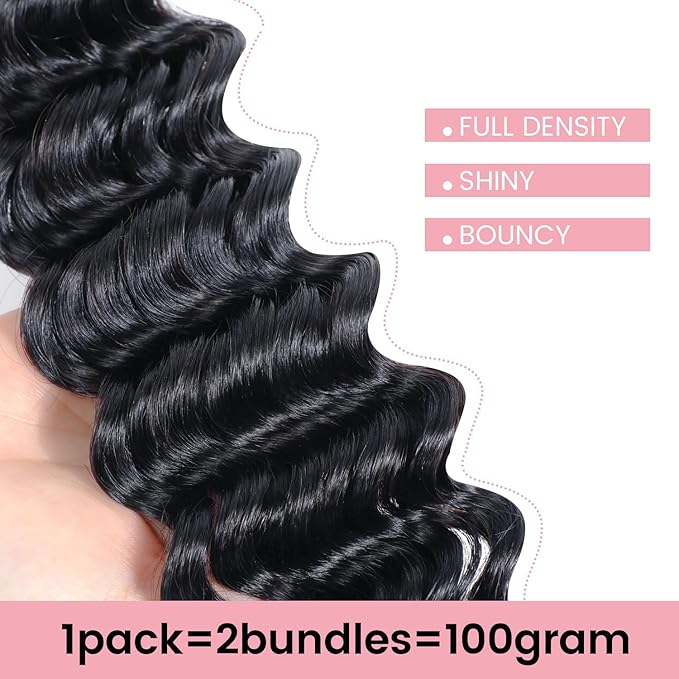 Urbeauty Bulk Human Hair for Braiding, Deep Curly Human Hair for Boho Braids 100g/2bundle 20 Inch No Weft, Human Braiding Hair for Boho Braids/Bohemian Knotless Braids/Micro Braiding Hair/Goddess