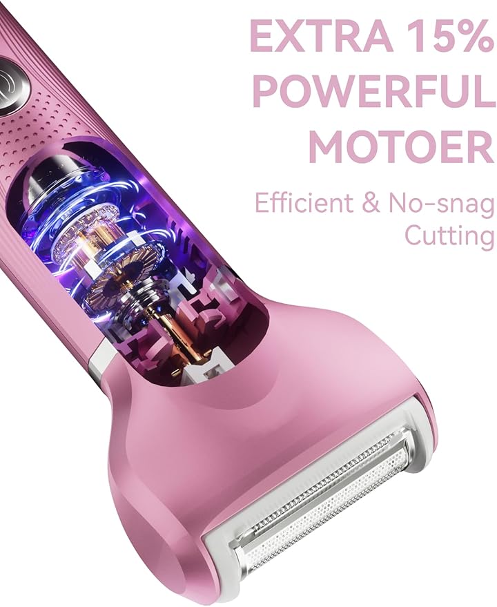 3-in-1 Electric Razor for Women - Waterproof Bikini Trimmer,Rechargeable Electric Shaver for Lady,Pubic Hair Trimmer Women,Personal Trimmer Groomer for Body Hair (Rose Red, RR-2)