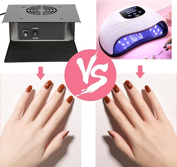 Watris Veiyi 300W Nail Polish Dryer, Nail Fan Dryer for Regular Polish, Hot & Cold Wind Nail Blower Dryer for Manicure Salon and Daily Home Use