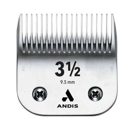 Andis – 64089, Heavy-Duty Detachable Clipper Blade - Stainless-Steel With Carbon-Infused, Close Cutting & Long-Life Blade - Compatible With Most Andis Series -Size 3-1/2, 3/8-Inch Cut Length, Chrome