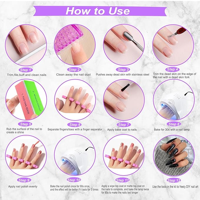 69PCS Gel Nail Polish Kit with UV Light Nail Lamp Gel Manicure Dryer Lamp 28 Colors Gel Polish Nail Set Soak Off Gel Nail Set,Nails Gel Polishing Shape Tools Supplie Set for Nail Manicure Salon & Home