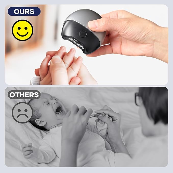 Electric Nail Clipper with USB Charging: Automatic Nail Clippers with Led Light & Clip Storage - Fast USB Rechargeable Safety Fingernail Trimmer for Baby Seniors Kids Adults (Black, Medium)