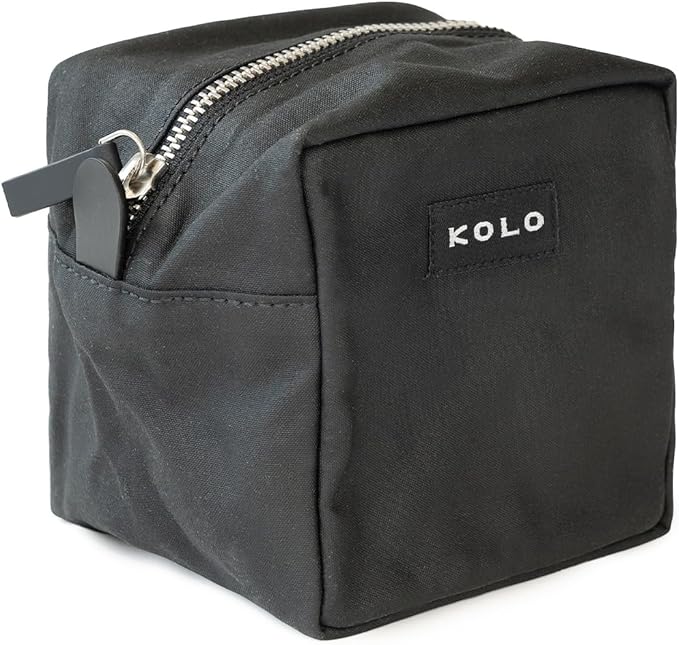 Kolo Parker Medium Weatherproof Toiletry Case, Cable Bag, Travel Pouch, Black