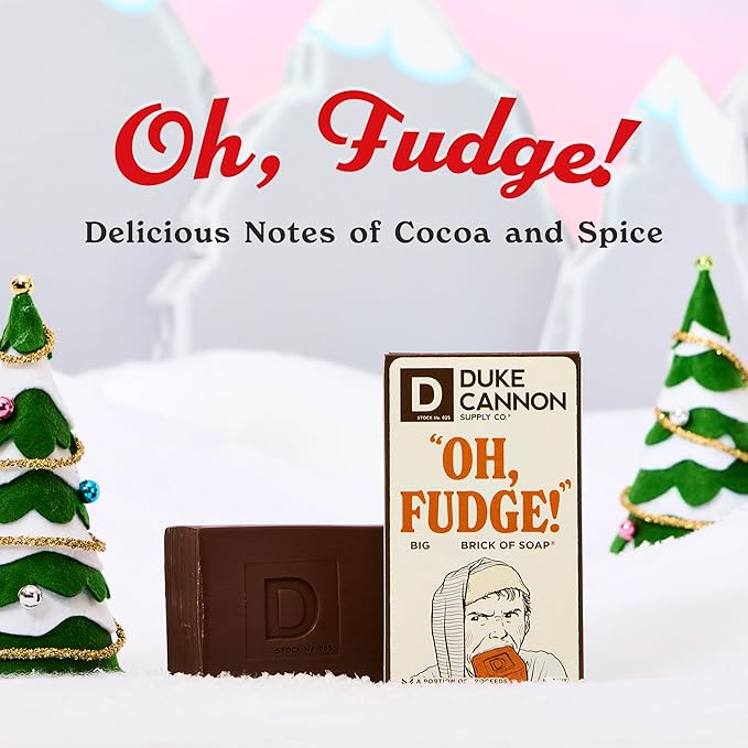 Duke Cannon Supply Co. Big Brick of Soap Bar for Men Holiday Edition - OH Fudge (Cocoa & Spice Scent), 10 oz. (1 Pack)