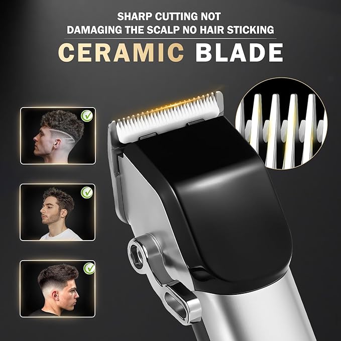 Hair Clippers for Men, Professional Clippers and Trimmers Set for Hair Cutting Kit with Led Display, Mens Cordless Hair Clippers for Barbers Haircut Kit,Rechargeable Electric Shaver.