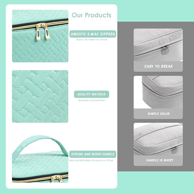 Nail Polish Carrying Case Bag-Holds 30 Bottles, Double-Layer Nail Polish Storage and Nail Dryer Case