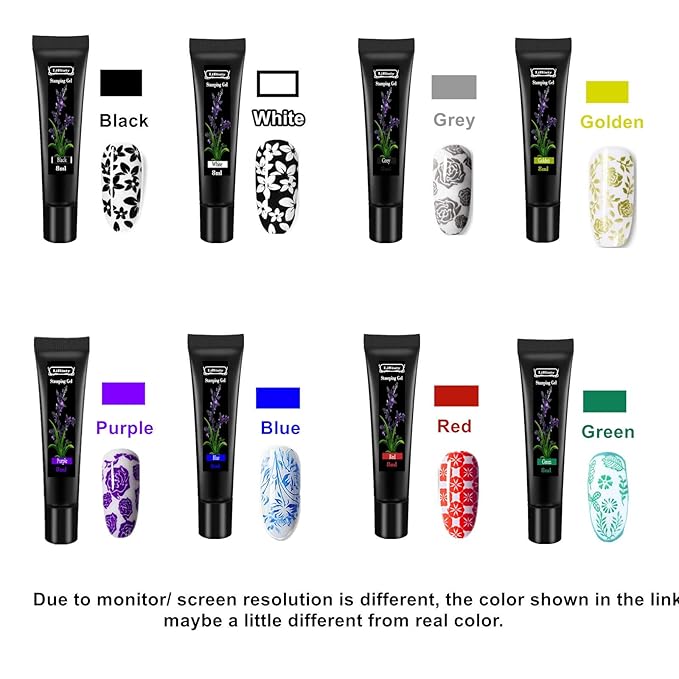 Nail Stamping Gel Polish Set 8Pcs Nail Art Stamping Gel 8ml Printing for Nail Plate Nail Template Stamping