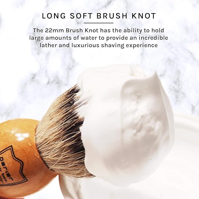 Parker - 100% Silvertip Badger Men's Shaving Brush & Stand - Olivewood