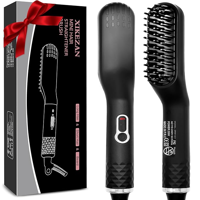 Beard Straightener for Men,Premium Heated Beard Brush w/Anti-Scald Feature,Beard Straightening Comb,Unique Fathers Day Birthday Valentines Gifts for Men Him Dad Boyfriend Christmas Stocking Stuffers