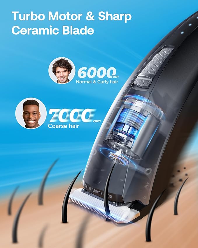 GLAKER Hair Clippers for Men - Cordless 3 in 1 Versatile Hair Trimmer with Extra Long Guards, Detachable Blade & Storage Bag, Complete Mens Grooming Kits, Ideal Gifts for Men