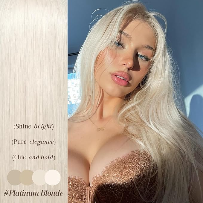 613 Platinum Blonde Lace Front Wig Straight Wigs for Women Synthetic Lace Front Long Straight Light Blonde Wigs 13X5X1 HD Lace Frontal Wig Natural Looking Ready to Go Glueless Wig