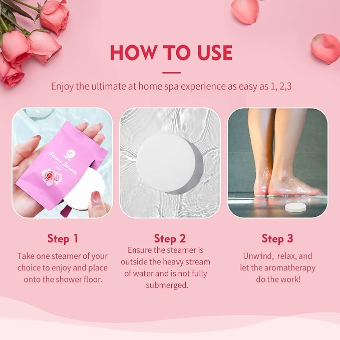 Shower Steamers Aromatherapy for Women and Men, 24-Pack Organic Shower Bombs with Essential Oil, Rose, Watermelon, Tea Tree, Orange, Sea Salt, Lavender Birthday Gifts Mothers Day Gifts for Mom