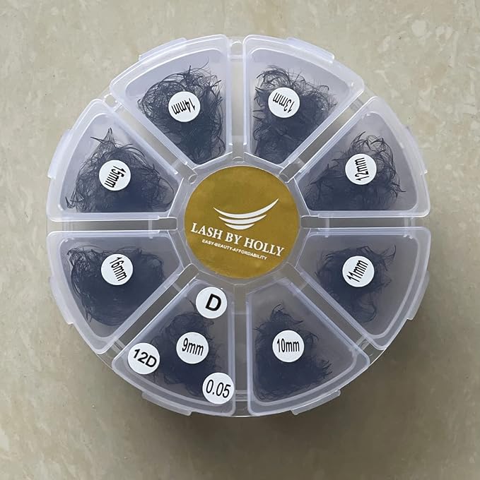 800 FANS LASH BY HOLLY PRE-MADE HAND MADE LASH FANS- MIX LENGTHS 9-15MM. (14D800FAN-D)