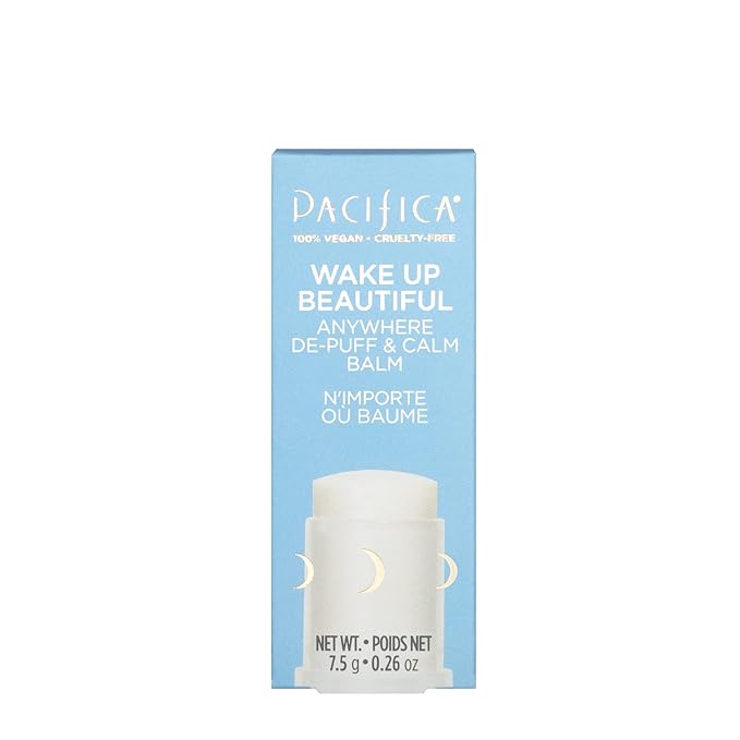 Pacifica Anywhere Stick Body Serum Set – Glow Baby Vitamin C Brightening Balm + Wake Up Beautiful De-Puff Balm Duo, 2-Pack Vegan Face Sticks