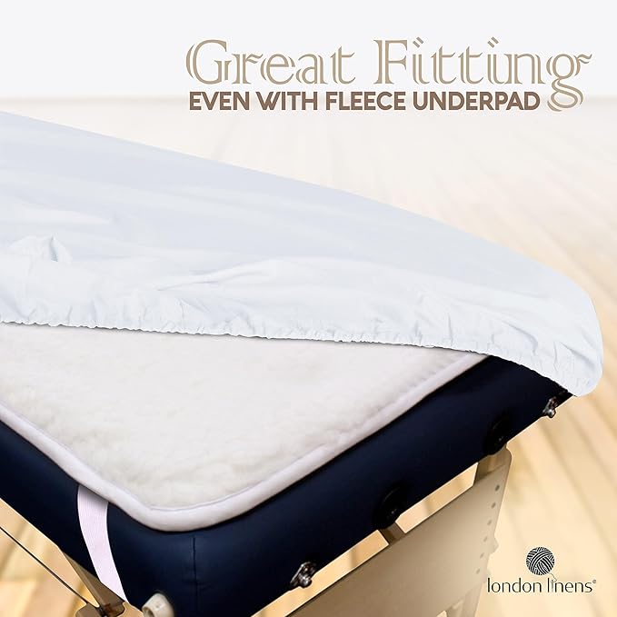 LONDON LINENS Pack of 2 Soft Microfiber Massage Table Sheets 3 Piece Set - Includes Massage Table Cover, Massage Fitted Sheet, and Massage Face Rest Cover (White)