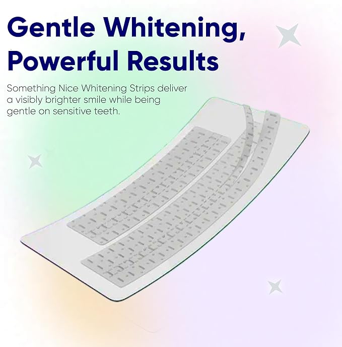 Something Nice Lumismart Whitening Strips - Dentist-Designed, Enamel Safe, up to 42 Treatments with Smart Adjust - Teeth Whitening Strips in Mint for Sensitive Teeth