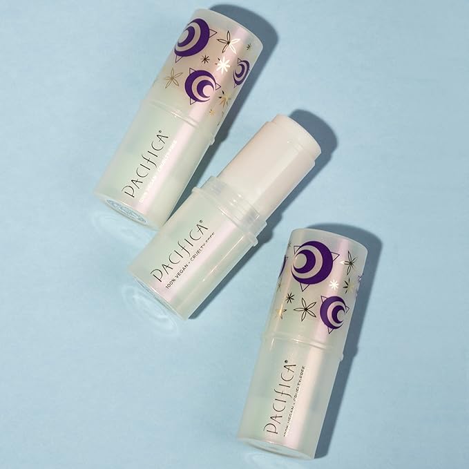 Pacifica Anywhere Stick Body Serum Set – Glow Baby Vitamin C Brightening Balm + Wake Up Beautiful De-Puff Balm Duo, 2-Pack Vegan Face Sticks