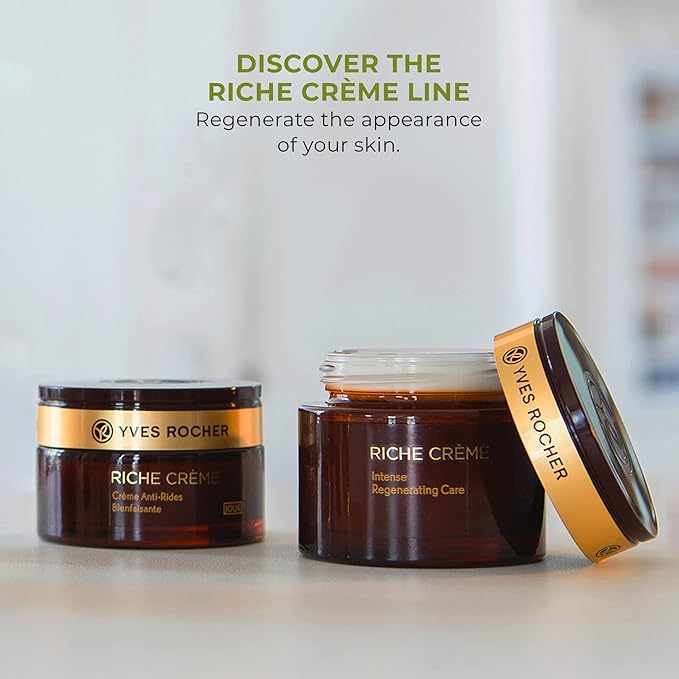 Yves Rocher Comforting Anti-Wrinkle Riche Crème (Day) | Face Cream to Soften & Smooth Skin | 1.7 fl oz