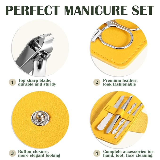 30 Set Manicure Kit Bulk Nail Clippers Kit 7 in 1 Mini Nail Clippers Stainless Steel Professional Nail Care Pedicure Kit with Travel Bag Grooming Kit for Valentine Women Men Home(Soft Color,Simple)