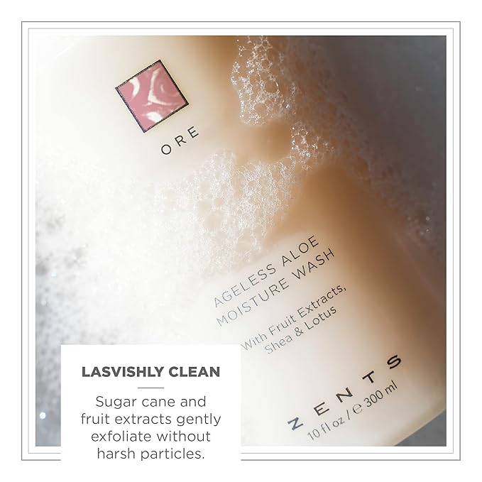 Zents Hand & Body Wash (Ore Fragrance) | Hydrating Anti-Aging Cleanser with Organic Shea Butter & Aloe for Dry Skin | Gentle & Nourishing | 10 fl oz