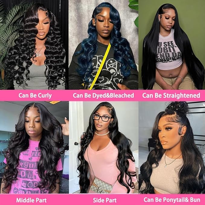 13x6 Lace Frontal Human Hair Body Wave HD Transparent Closure With Baby Hair Free Part 100% Virgin Human Hair Natural Hairline 20 Inch