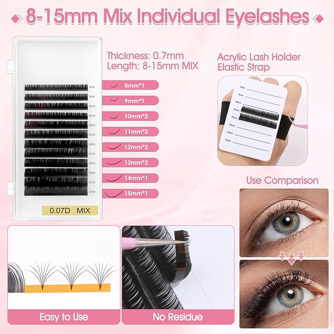 484 Pcs Lash Extension Kit for Beginners, Professional Eye Lashes Extension Kit