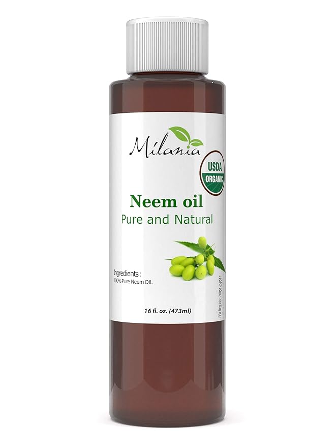 MILANIA Premium Organic Neem Oil Virgin(16 Fl. Oz.), Cold Pressed, Unrefined 100% Pure Natural Grade A. Excellent Quality.
