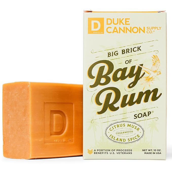 Duke Cannon Supply Co. Big Brick of Bay Rum Soap, 10oz - Superior Grade Men's Soap with Aromatic Summer Scent of Citrus Musk, Cedarwood and Island Spice (6 Pack)